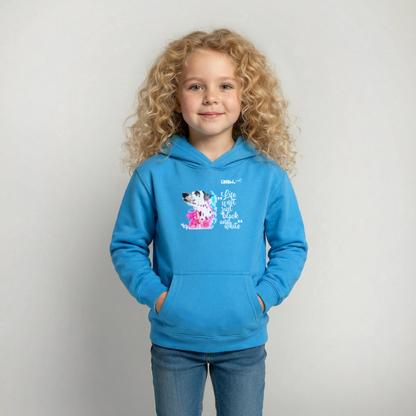 Boa's Hoodie Splash Life is not just black and white Edition White - Meeresblau
