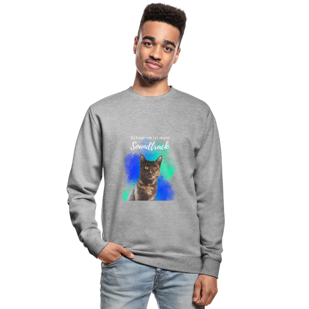 Nala's Classic Pullover Schnurren ist mein Soundtrack White Edition - Weißgrau meliert