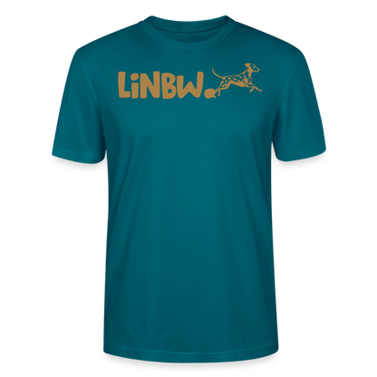 LiNBW. Unisex T-Shirt Premium Crew Brown Edition Life is not just black and white - Ozeanblau
