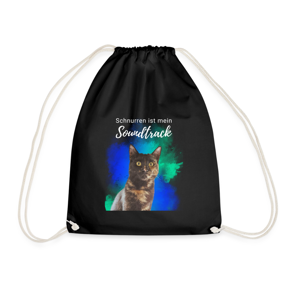 Nala´s Turnbeutel Schnurren ist mein Soundtrack White Edition - Schwarz