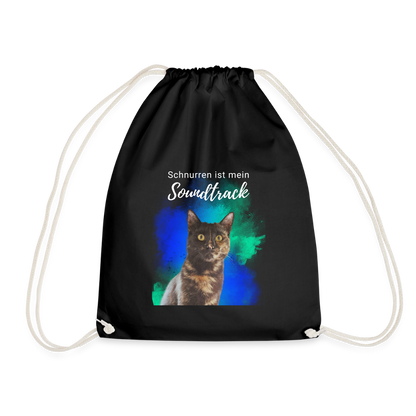Nala´s Turnbeutel Schnurren ist mein Soundtrack White Edition - Schwarz
