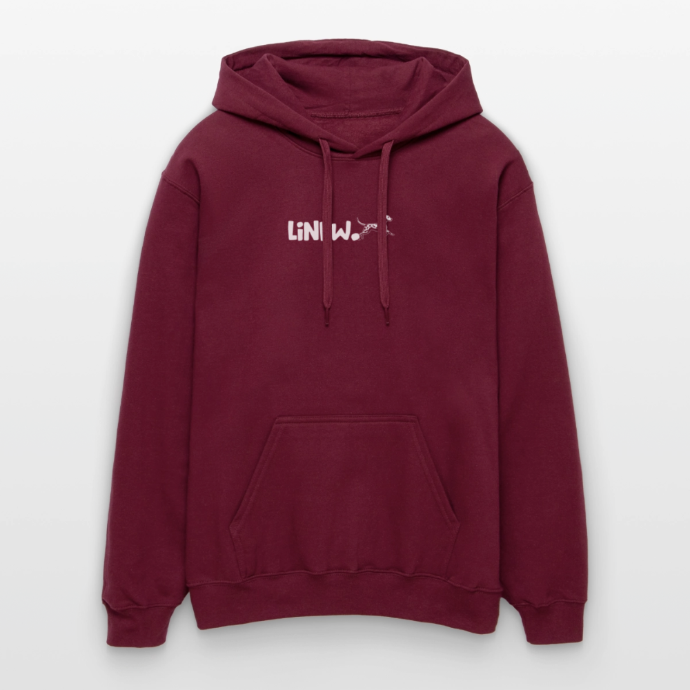LiNBW. Crew Hoodie White Edition Life is not just black and white - Maroon