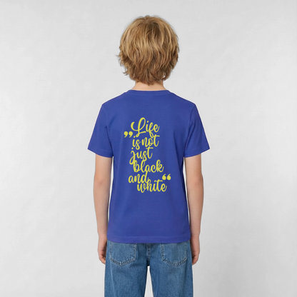 LiNBW. Crew T-Shirt Yellow Edition Life is not just black and white - Royalblau
