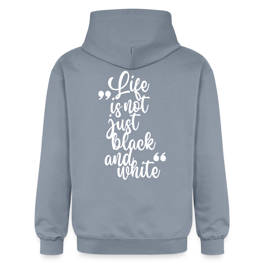 LiNBW. Crew Hoodie White Edition Life is not just black and white - Blau