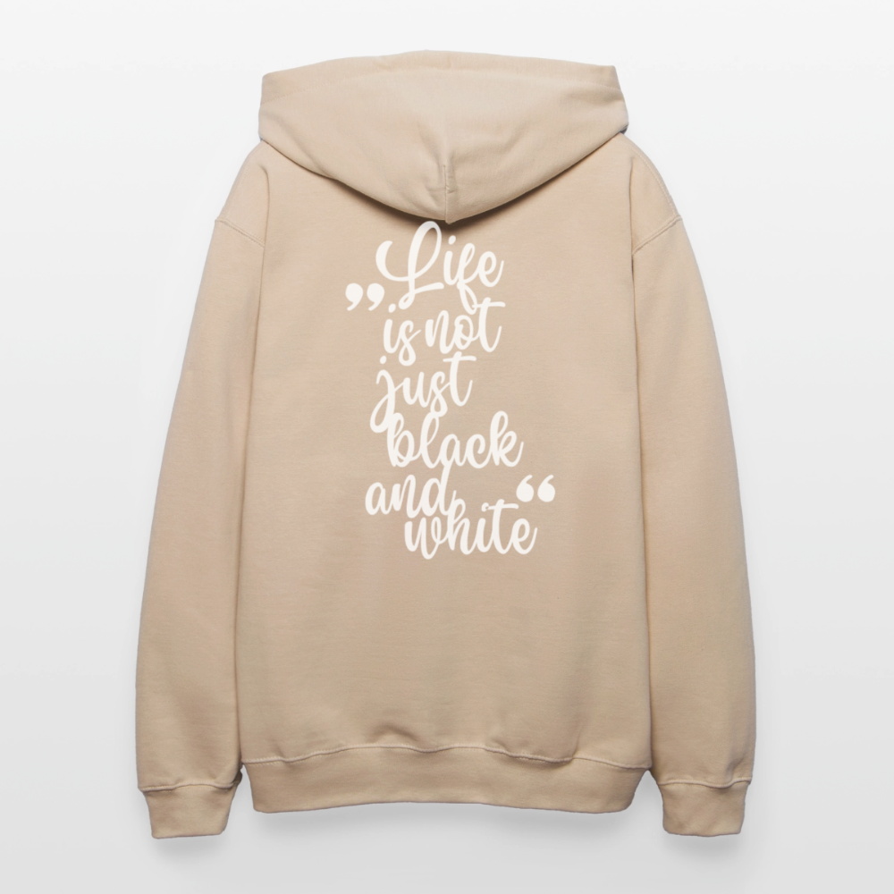 LiNBW. Crew Hoodie White Edition Life is not just black and white - Sand