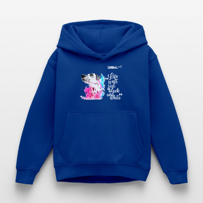 Boa's Hoodie Splash Life is not just black and white Edition White - Royalblau