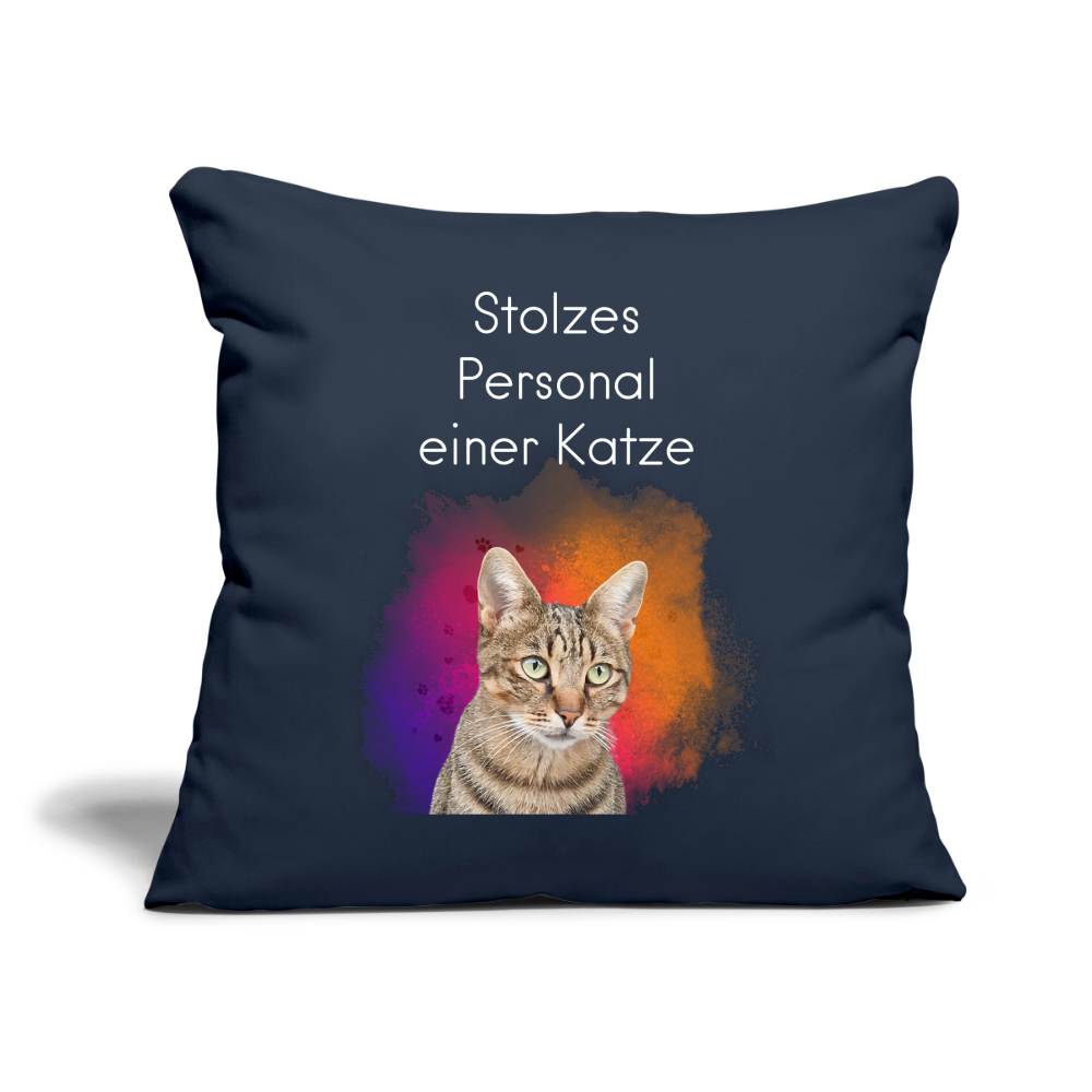 Pedro´s Kissen Stolzes Personal einer Katze White Edition - Navy