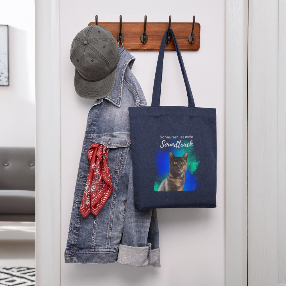 Nala´s Stoffbeutel Schnurren ist mein Soundtrack White Edition - melange Blue