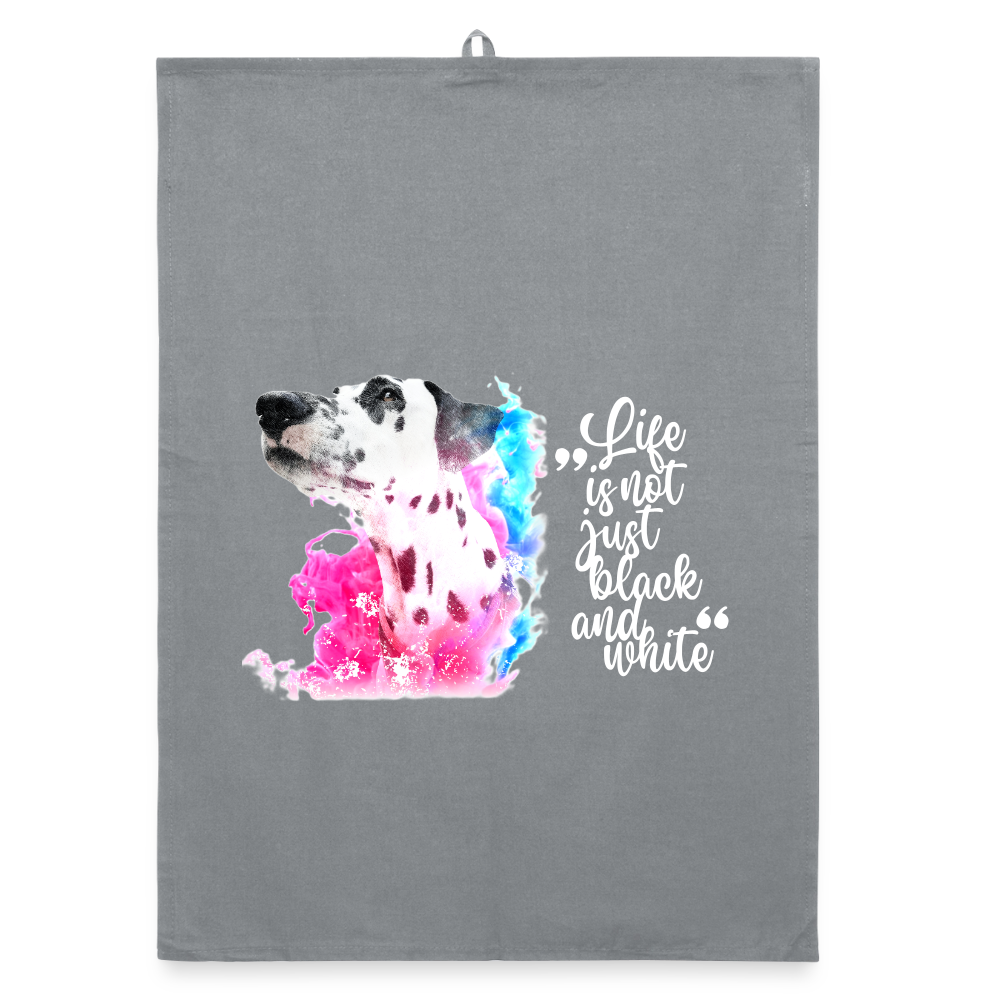 Boa´s Geschirrtuch Splash Life is not just black and white Edition White - Grau