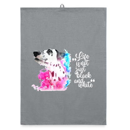 Boa´s Geschirrtuch Splash Life is not just black and white Edition White - Grau