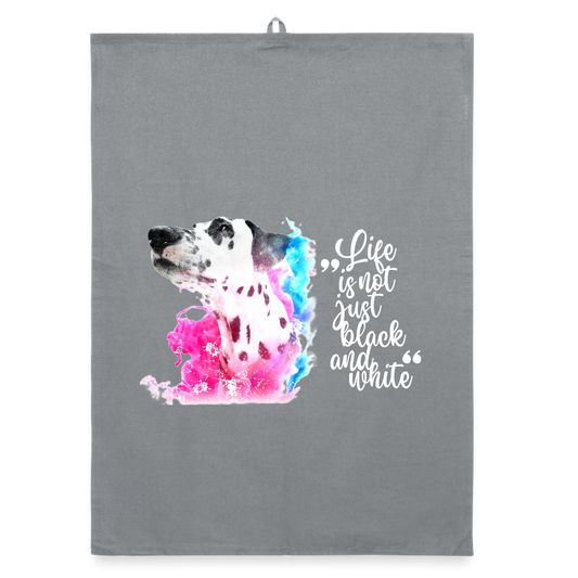 Boa´s Geschirrtuch Splash Life is not just black and white Edition White - Grau
