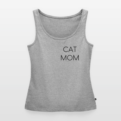 CAT MOM | Damen-Tanktop mit schwarzem Schriftzug - Grau meliert