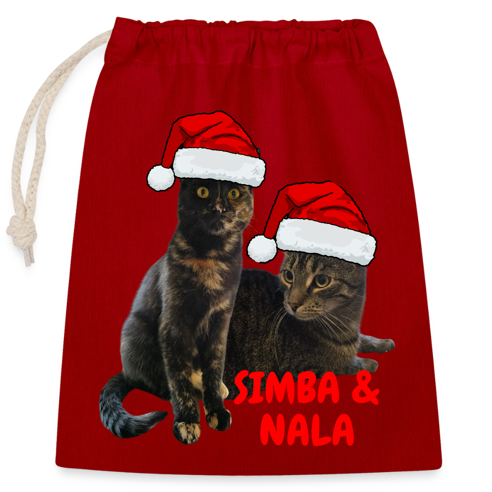 Nala´s und Simba´s Baumwollbeutel Weihnachtsedition - Rot