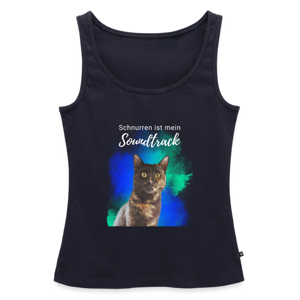 Nala´s Tank Top Premium Schnurren ist mein Soundtrack White Edition - Navy