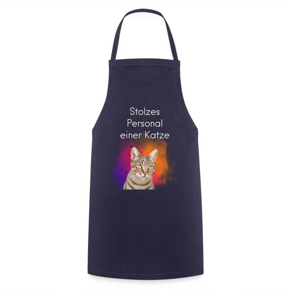 Pedro´s Kochschürze Stolzes Personal einer Katze White Edition - Navy