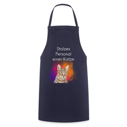 Pedro´s Kochschürze Stolzes Personal einer Katze White Edition - Navy