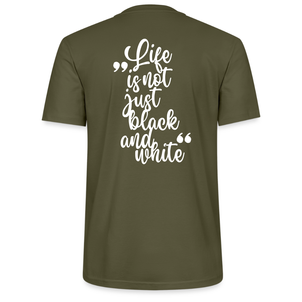 LiNBW. Unisex T-Shirt Premium Crew White Edition Life is not just black and white - Khaki