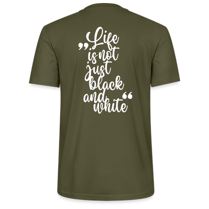 LiNBW. Unisex T-Shirt Premium Crew White Edition Life is not just black and white - Khaki
