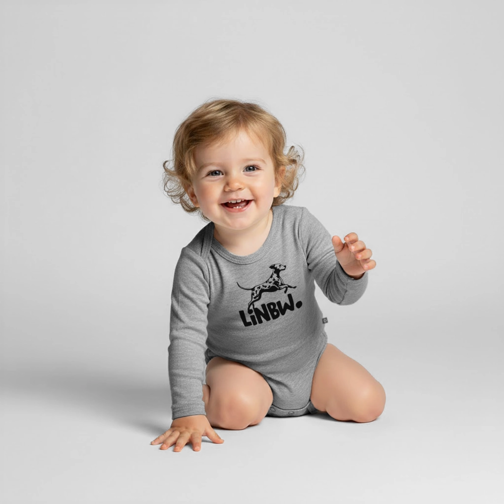 LiNBW. Langarm-Body Black Edition - Grau meliert