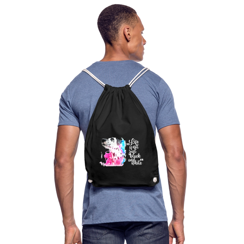 Boa´s Turnbeutel Splash Life is not just black and white Edition White - Schwarz
