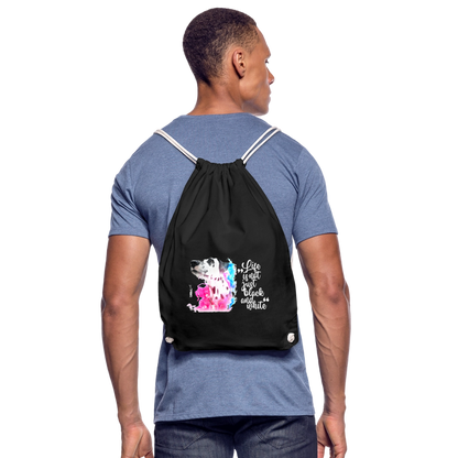 Boa´s Turnbeutel Splash Life is not just black and white Edition White - Schwarz