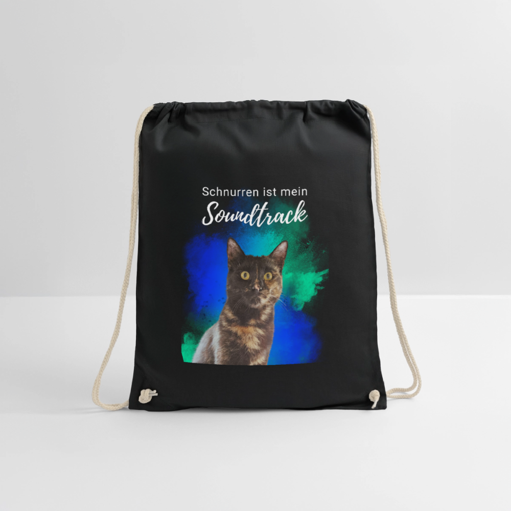 Nala´s Turnbeutel Schnurren ist mein Soundtrack White Edition - Schwarz