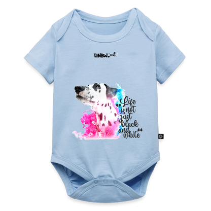 Boa´s Kurzarm-Body Splash Life is not just black and white Edition Black - Hellblau
