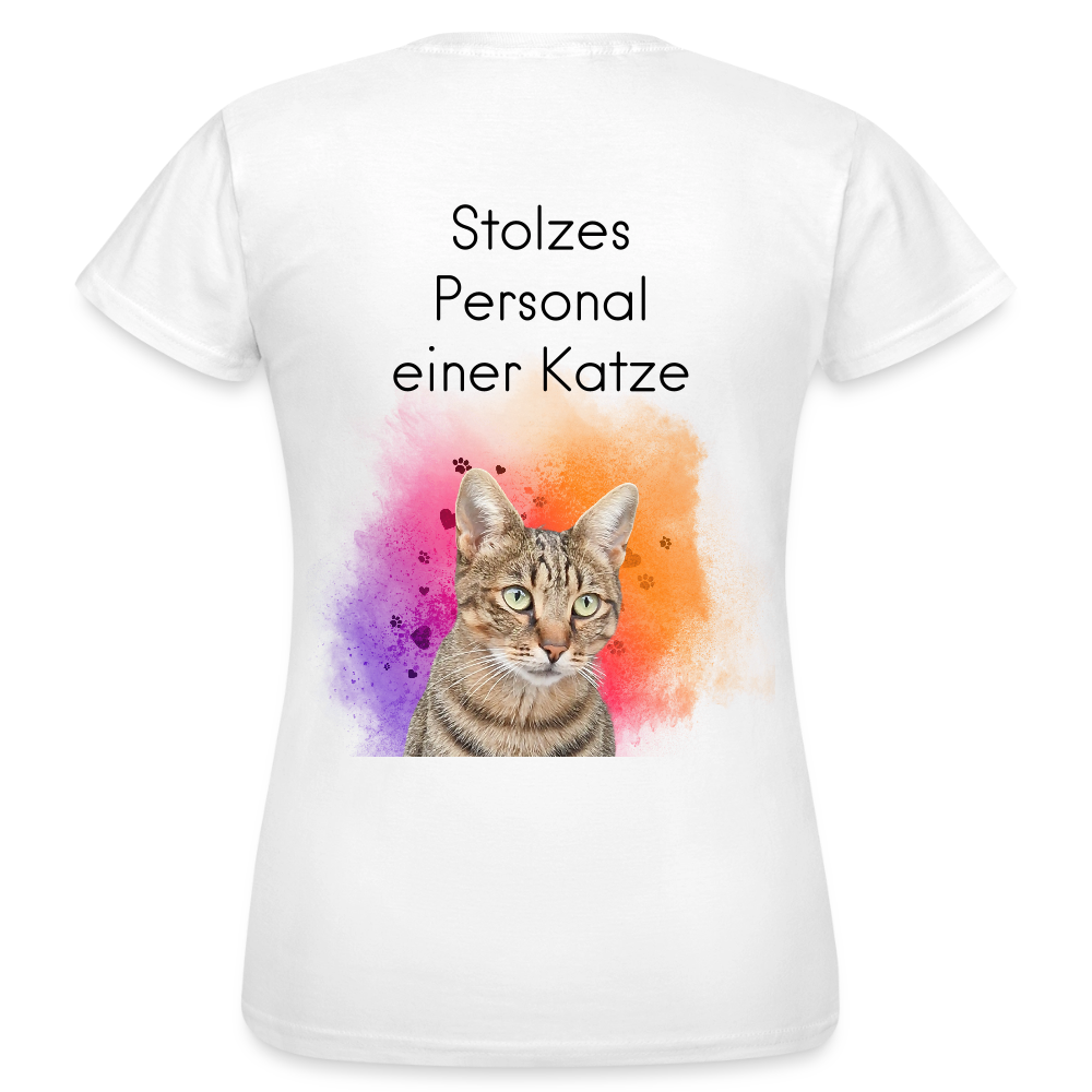 Pedro's T-Shirt CAT MOM Stolzes Personal einer Katze Black Edition - Weiß