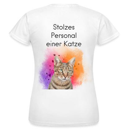 Pedro's T-Shirt CAT MOM Stolzes Personal einer Katze Black Edition - Weiß