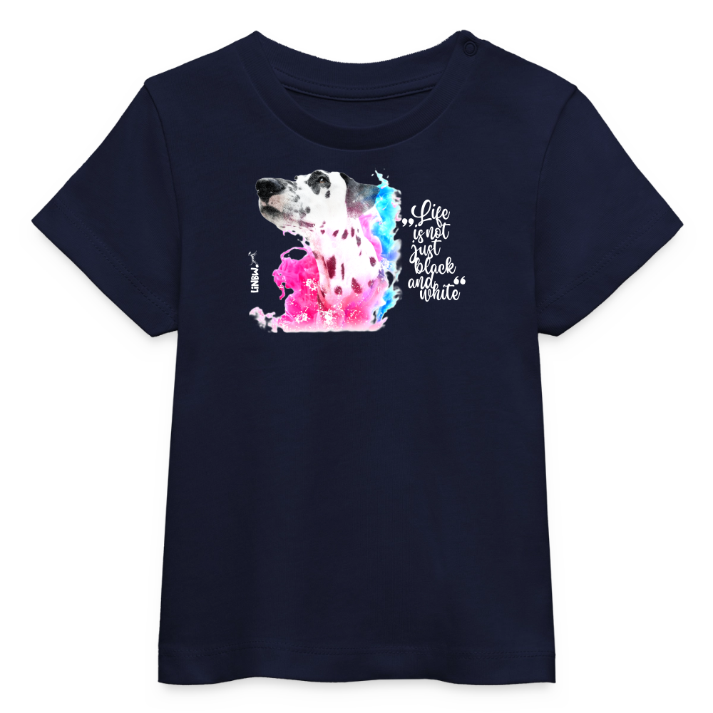 Boa's T-Shirt Splash Life is not just black and white Edition White - Navy