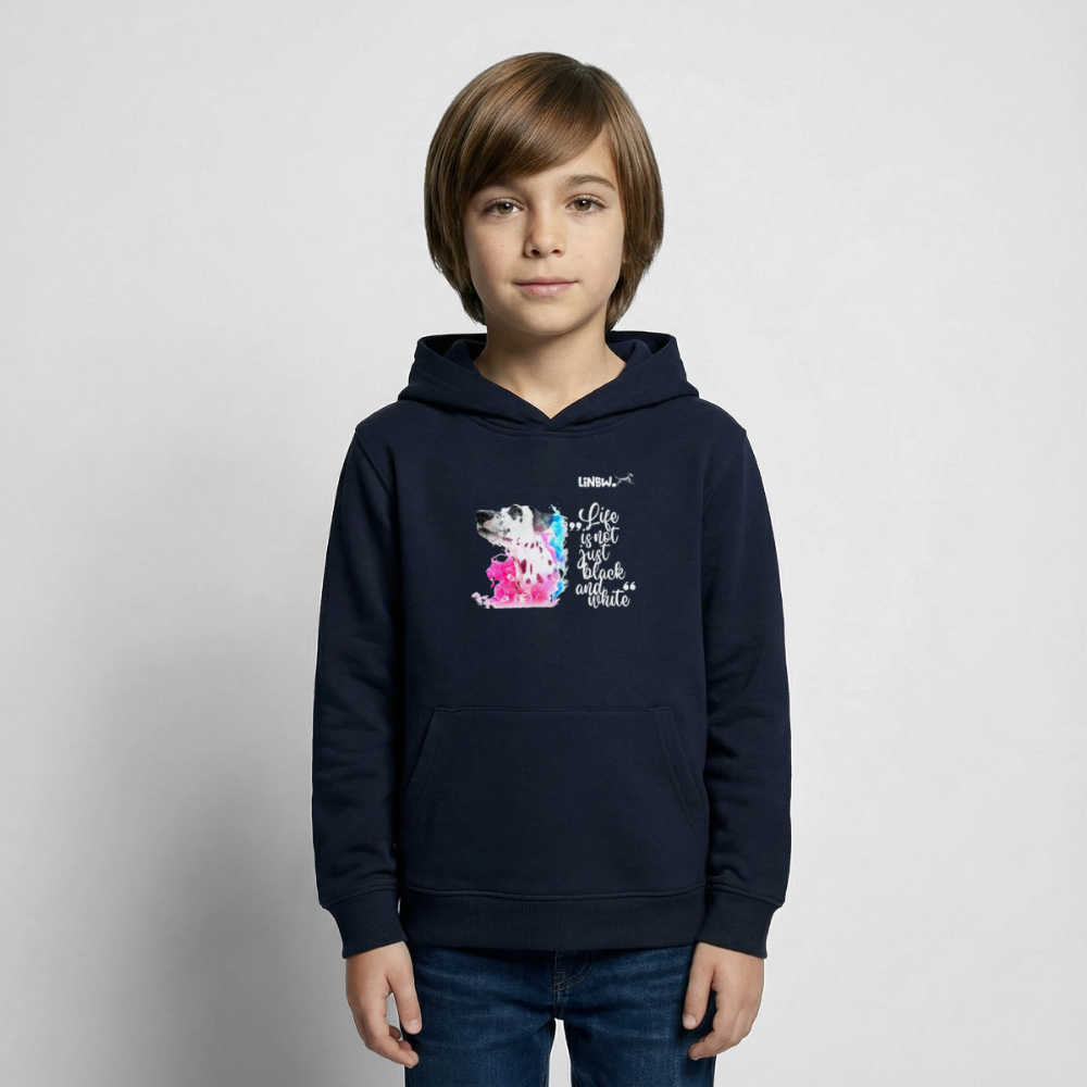 Boa's Hoodie Splash Life is not just black and white Edition White - Navy