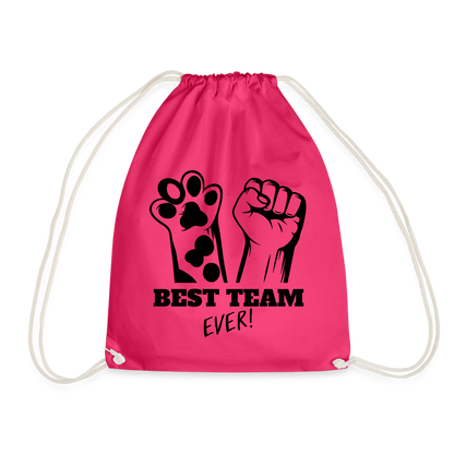 Best Team Ever Turnbeutel Black Edition - Fuchsia