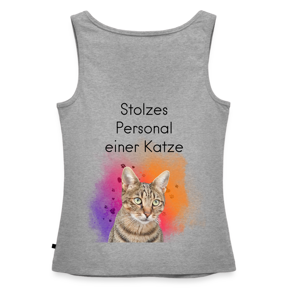CAT MOM | Damen-Tanktop mit schwarzem Schriftzug - Grau meliert
