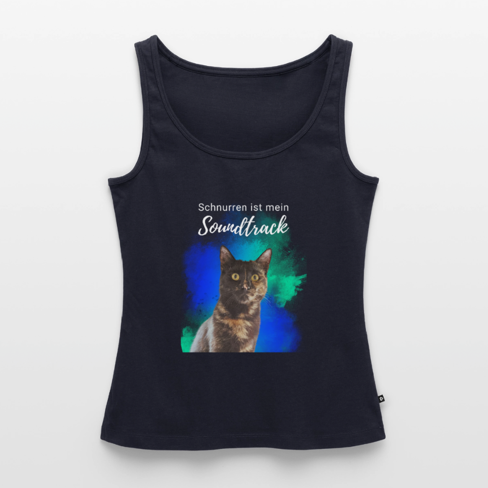 Nala´s Tank Top Premium Schnurren ist mein Soundtrack White Edition - Navy