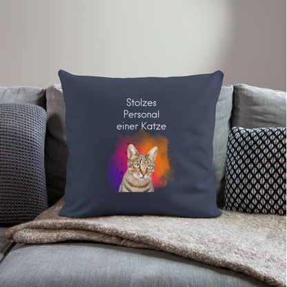 Pedro´s Kissen Stolzes Personal einer Katze White Edition - Navy