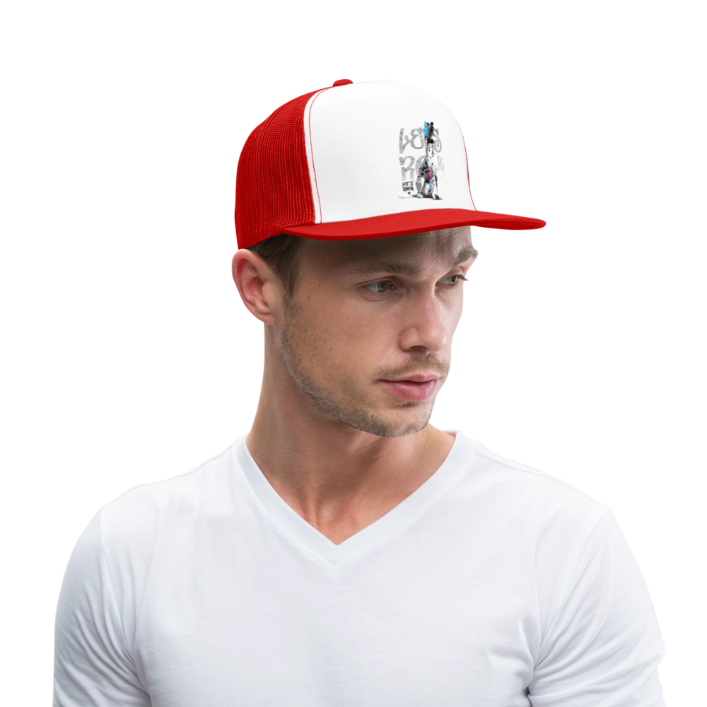 Boa´s Trucker Cap Let´s Rock - Weiß/Rot