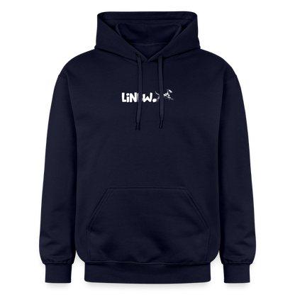 LiNBW. Crew Hoodie White Edition Life is not just black and white - Navy