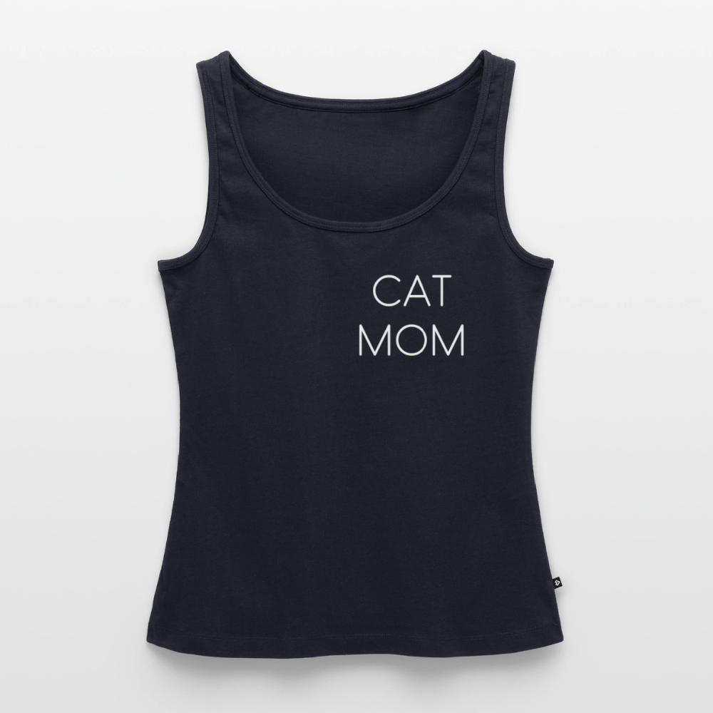 CAT MOM | Damen-Tanktop mit weißem Schriftzug - Navy
