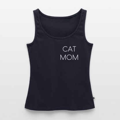 CAT MOM | Damen-Tanktop mit weißem Schriftzug - Navy