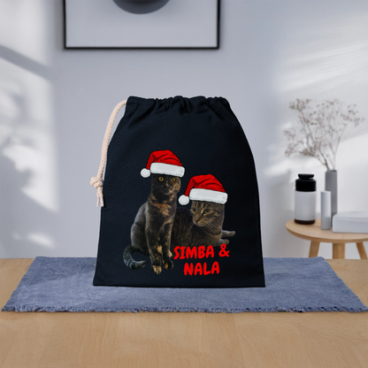 Nala´s und Simba´s Baumwollbeutel Weihnachtsedition - Navy