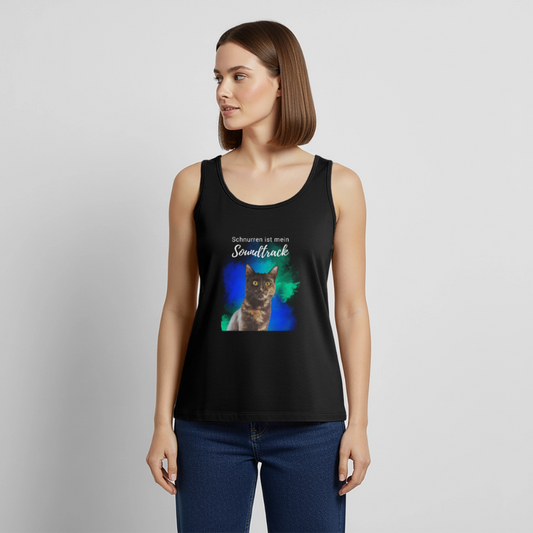 Nala´s Tank Top Premium Schnurren ist mein Soundtrack White Edition - Schwarz