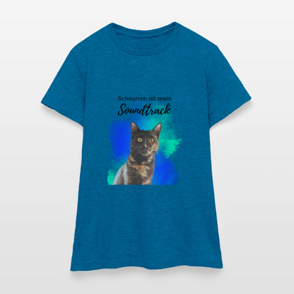 Nala's T-Shirt Schnurren ist mein Soundtrack Black Edition - Antikblaues Saphir meliert