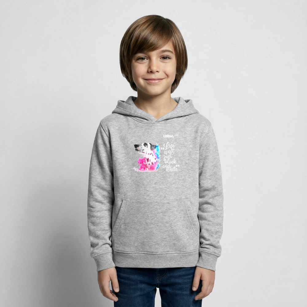 Boa's Hoodie Splash Life is not just black and white Edition White - Hellgrau meliert