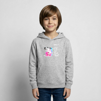 Boa's Hoodie Splash Life is not just black and white Edition White - Hellgrau meliert