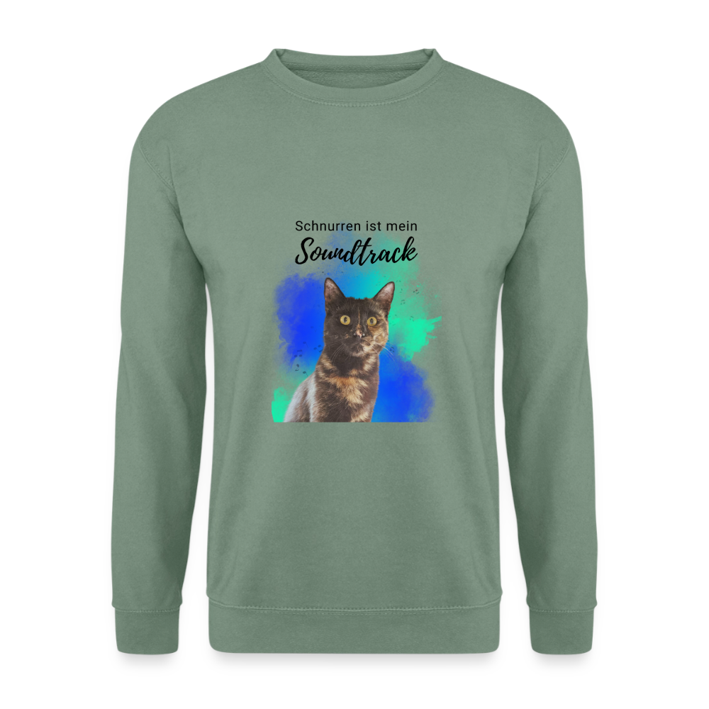 Nala's Classic Pullover Schnurren ist mein Soundtrack Black Edition - Graugrün