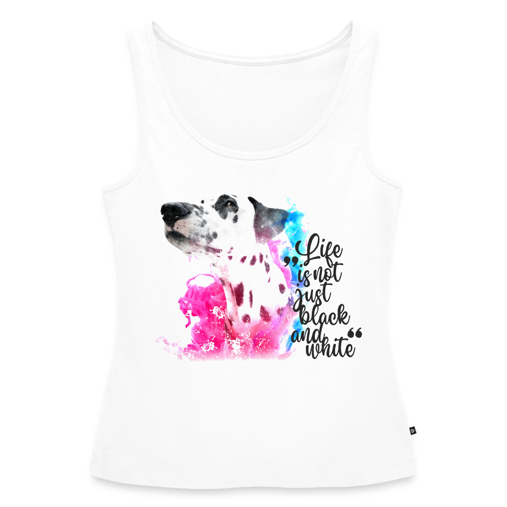 Boa´s Tank Top Premium Splash Life is not just black and white Edition Black - Weiß
