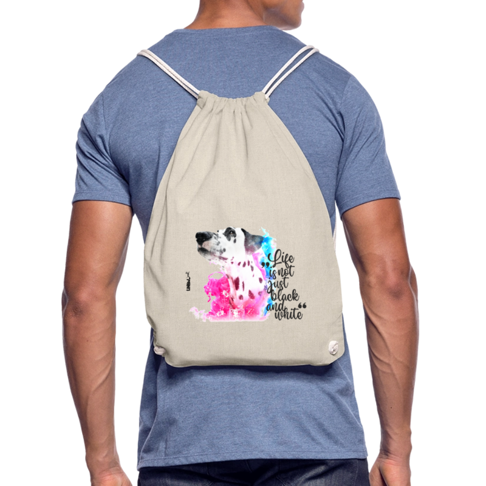 Boa´s Turnbeutel Splash Life is not just black and white Edition Black - Natur