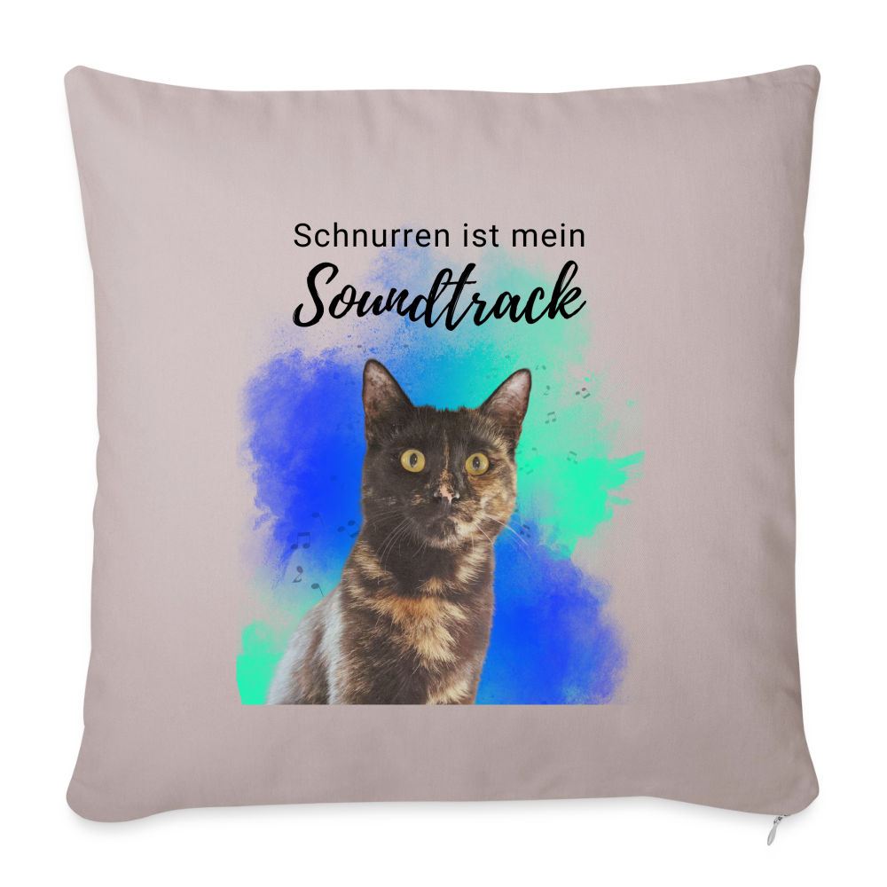 Nala´s Kissen Schnurren ist mein Soundtrack Black Edition - helles Taupe