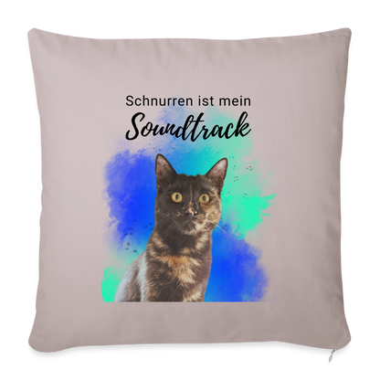 Nala´s Kissen Schnurren ist mein Soundtrack Black Edition - helles Taupe