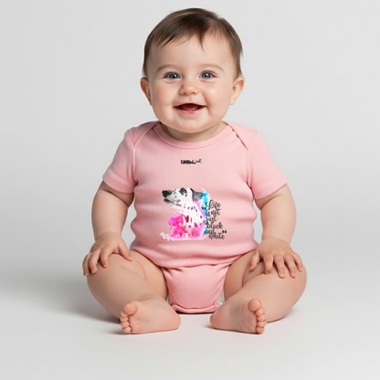 Boa´s Kurzarm-Body Splash Life is not just black and white Edition Black - Rosa